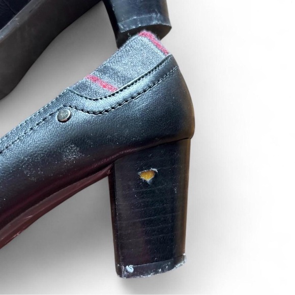 Vintage Black Heeled Pumps / Minimal Classic Block Heel 🖤💋 - Picture 4 of 6